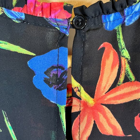 REDUCED! #115 Spense Stunning Floral Sleeveless Top, Size L - Picture 3 of 5